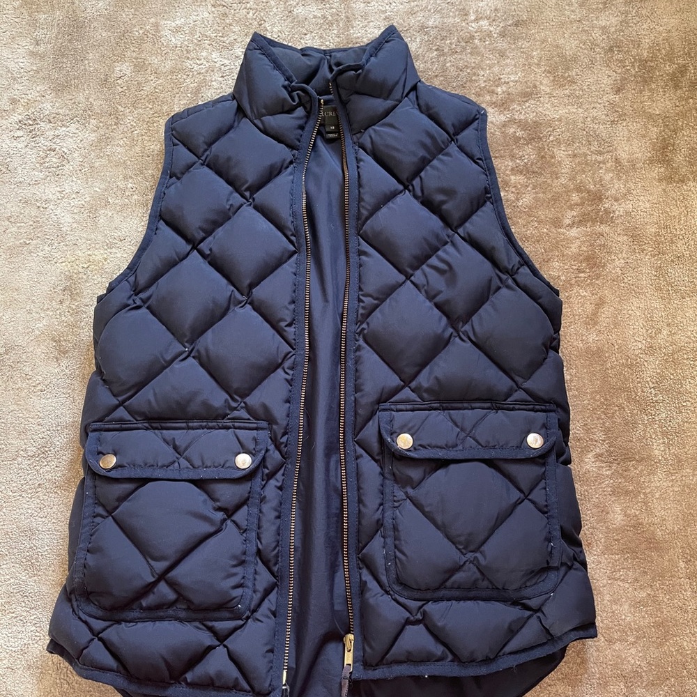 J Crew Navy Blue Down Vest